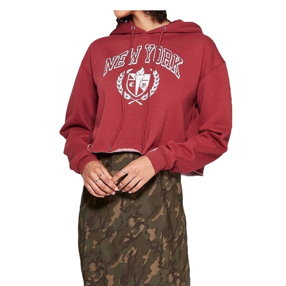 Wild Fable Cropped Hoodie New York Graphic Print - Picture 1 of 7
